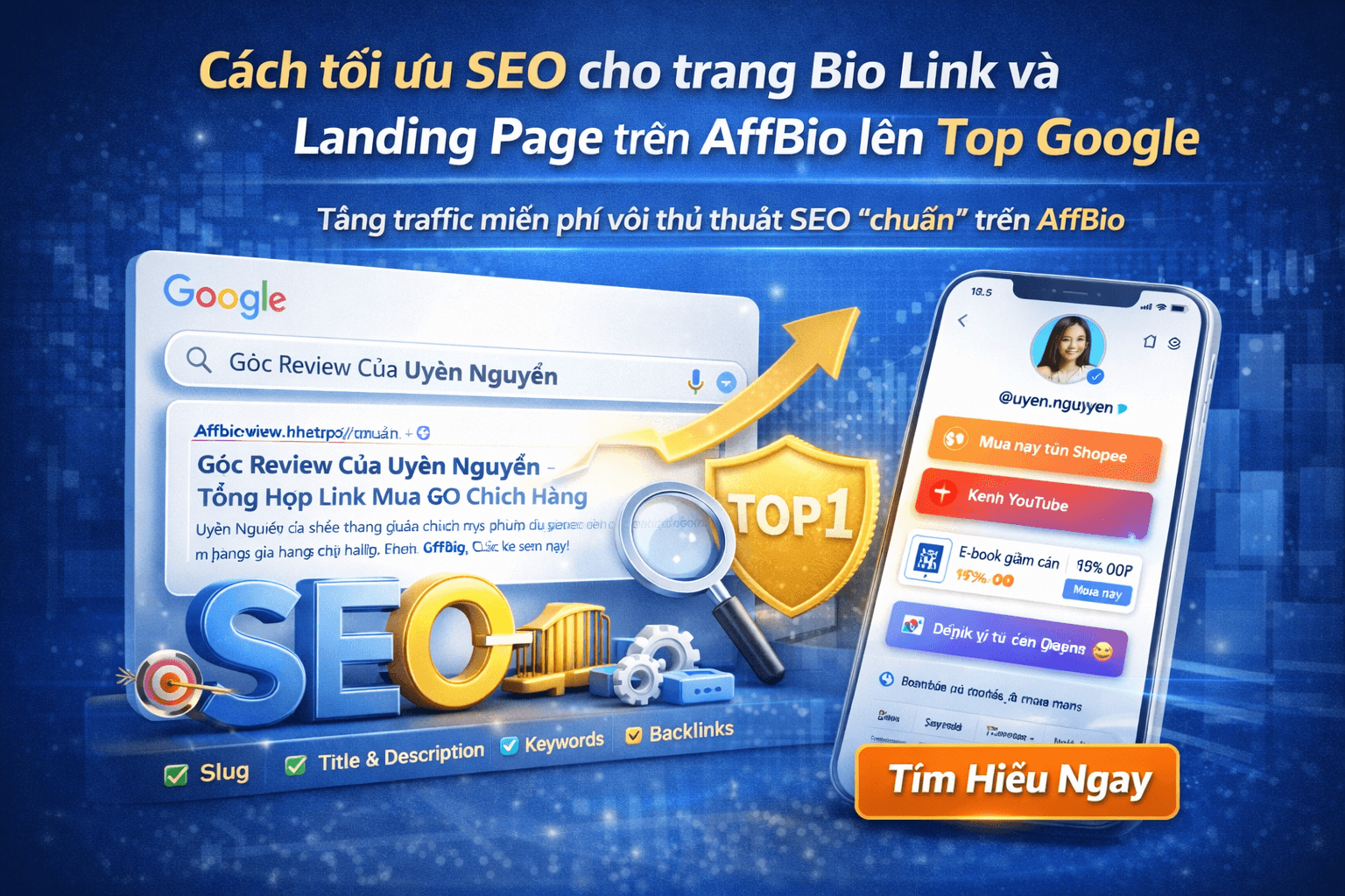 Cách tối ưu SEO cho trang Bio Link và Landing Page trên AffBio lên Top Google